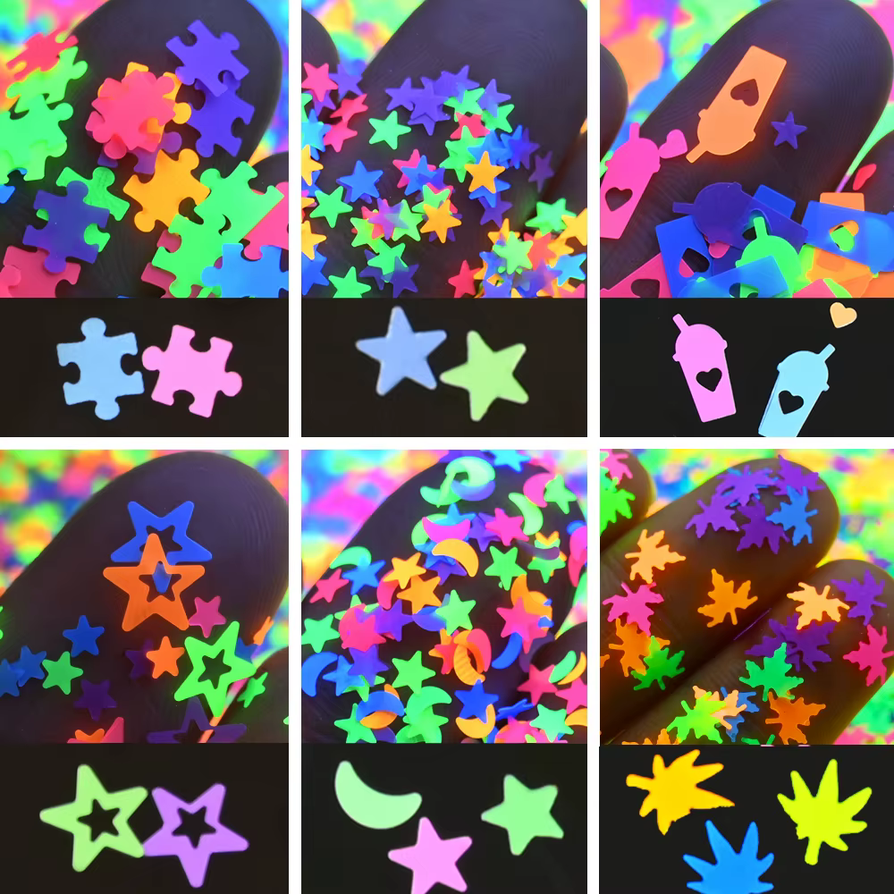 Paillettes fluorescentes tête de Mickey pour ongles
