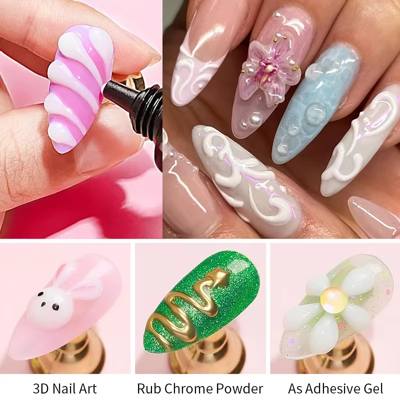 Gel à ongles transparent blanc BOZLIN 15ml pour la création de bijoux 3D DIY