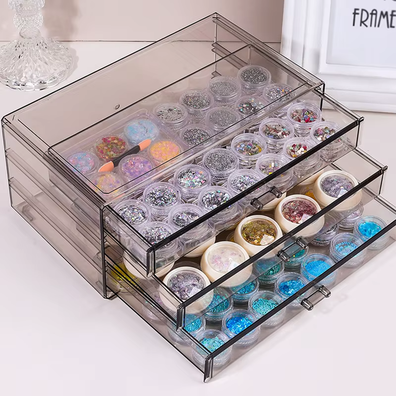 Boîte de rangement arina transparente pour vernis à ongles
