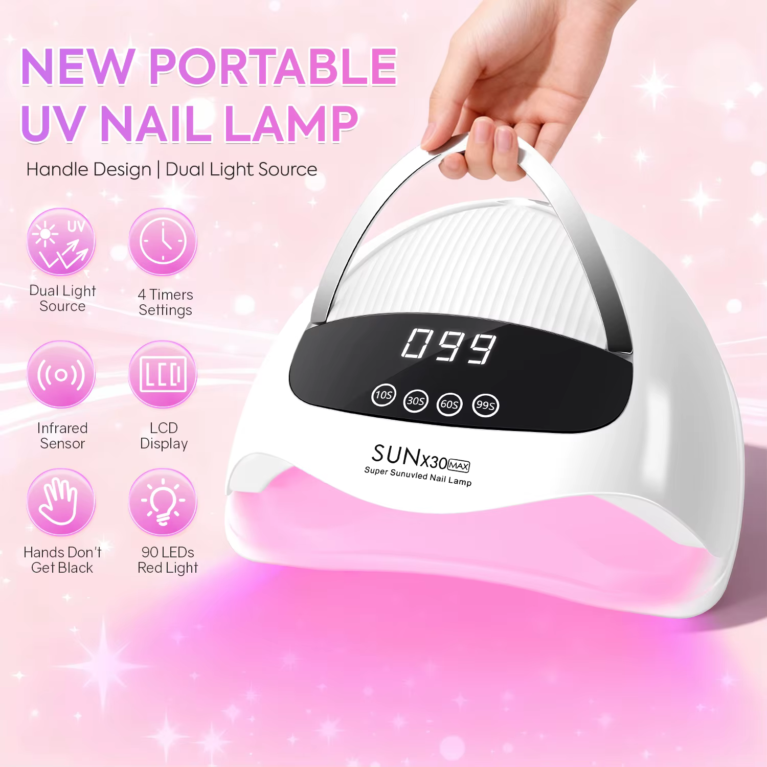 Lampe à ongles UV sèche-ongles Portable avec écran tactile