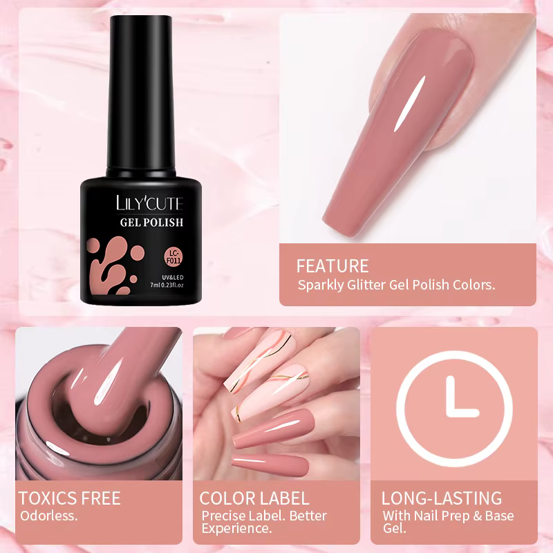 LILYCUTE gris foncé mat couleur série Gel vernis à ongles hiver longue durée couverture complète manucure tremper