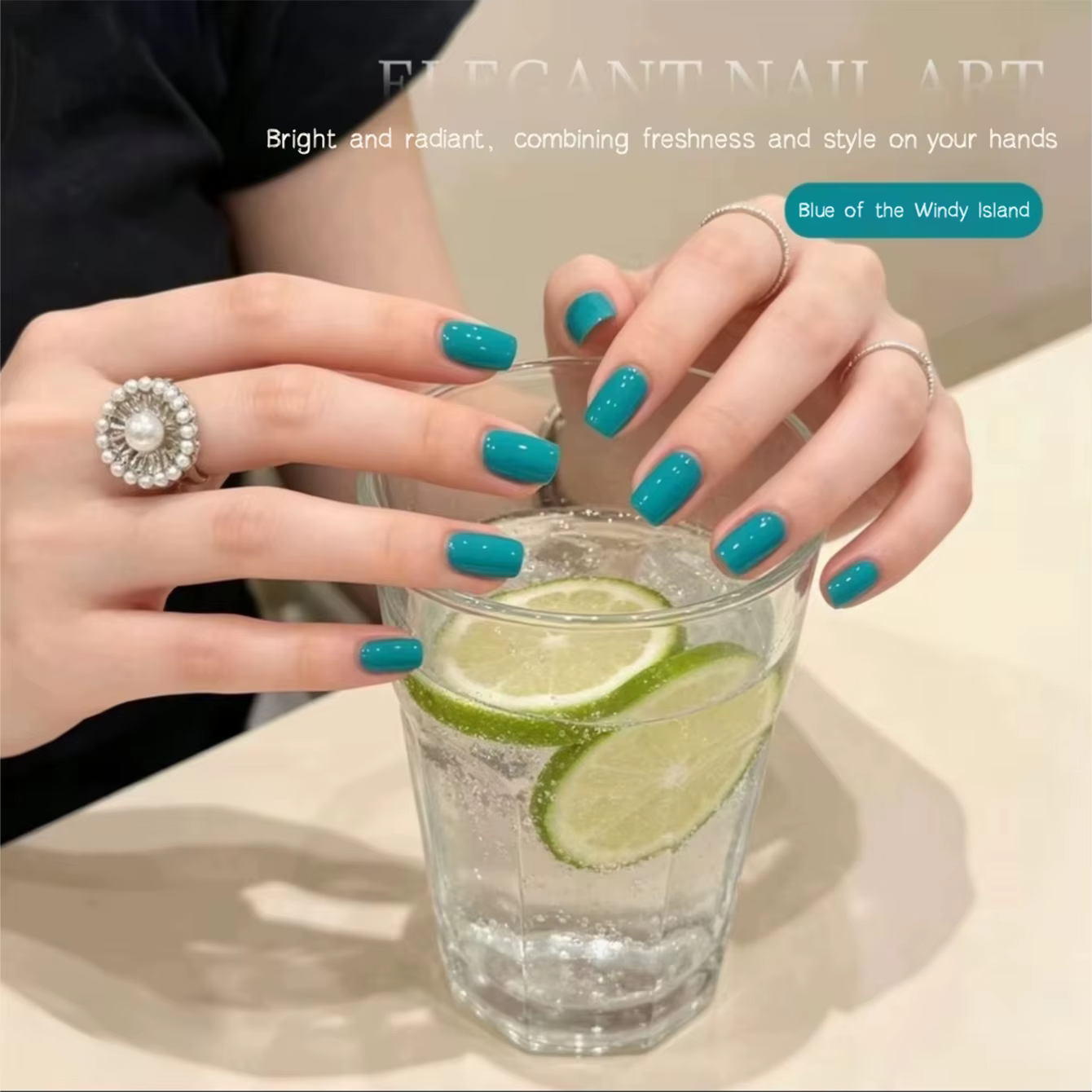 Nouveau Vernis à Ongles Gelée UV/LED Bleu Lac Éclatant 2026 – Le Plus Vendu pour l'Été – Effet Glacé Transparent