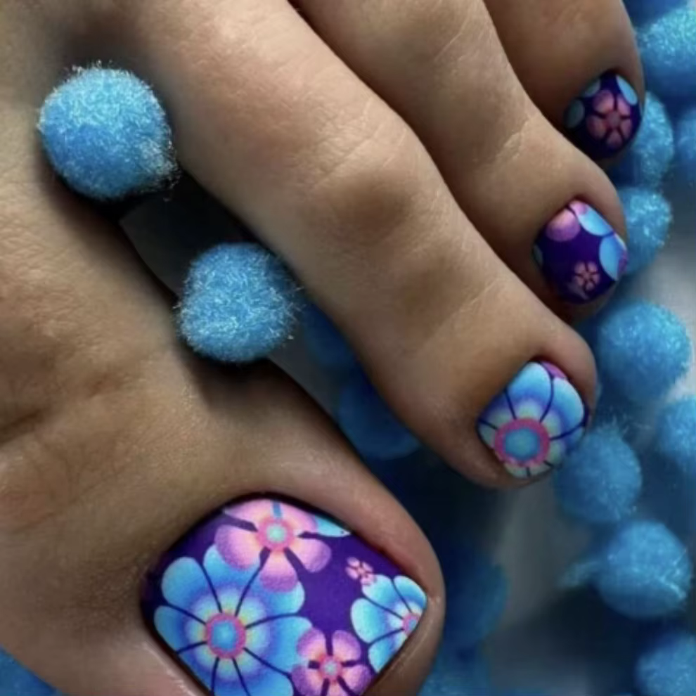 24 pièces imprimé léopard presse sur les ongles d'été épicé filles faux