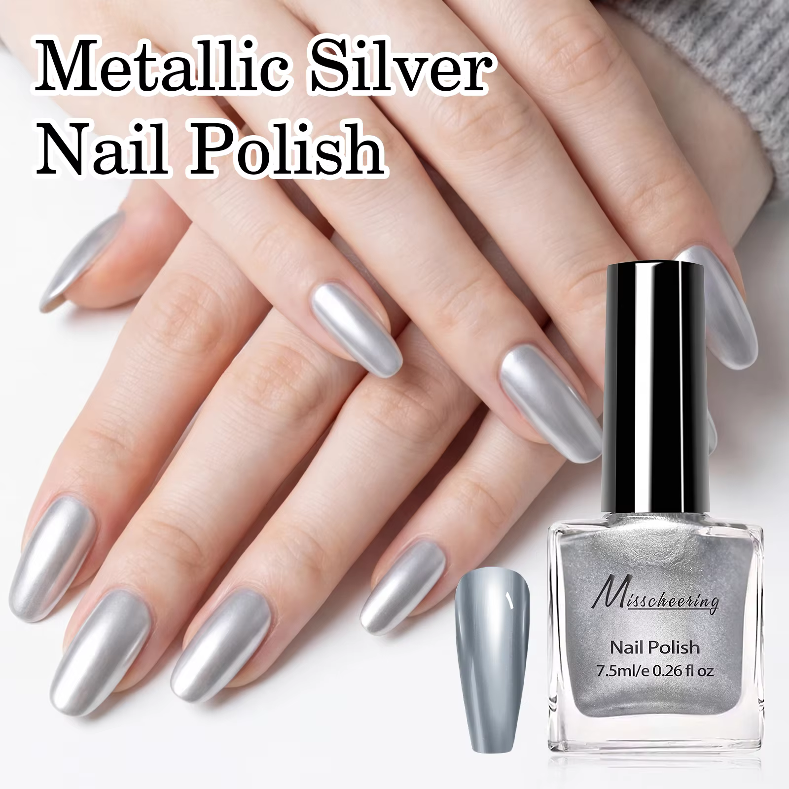 Vernis à ongles argenté métallique 7