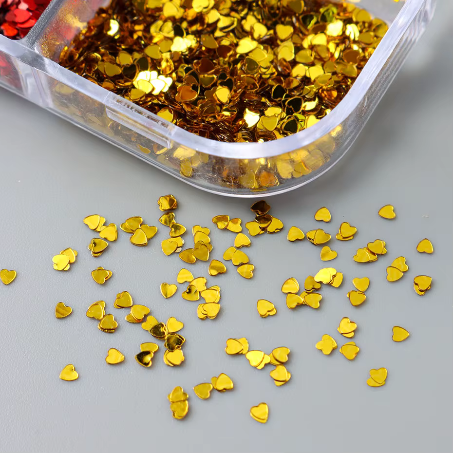 6 grilles Y2K mignon coeur paillettes ongles