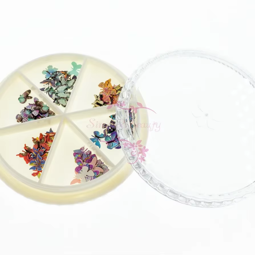 Décorations DIY pour manucure : Papillons colorés de style japonais en pâte de bois simulée pour nail art