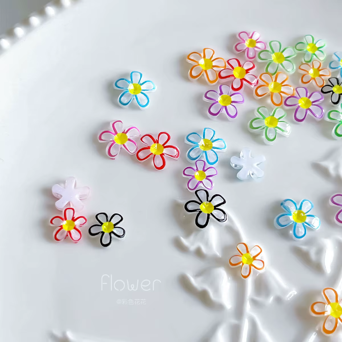 Résine de gelée colorée marguerite tournesol Rose fleur mignon ongles strass Nail Art décorations breloques accessoires outils de manucure