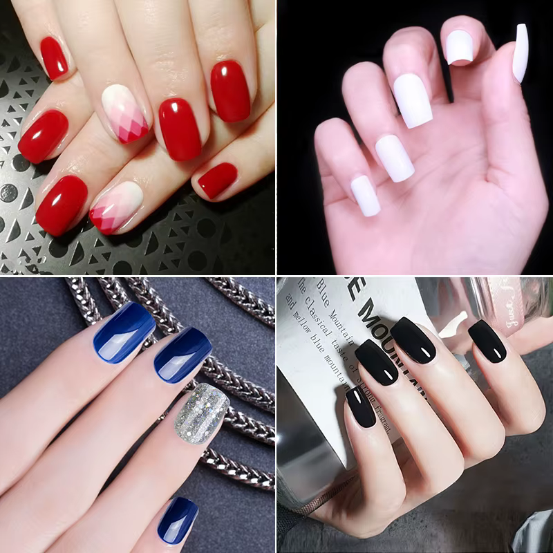 120 pièces/paquet 20 couleurs Faux Ongles conseils conception courte presse