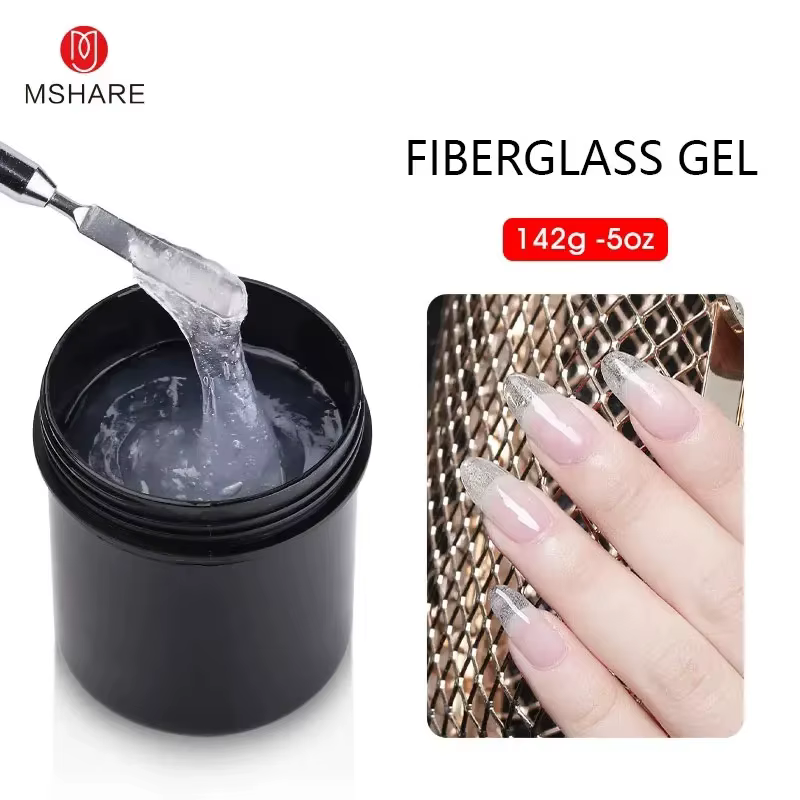 MSHARE Gel d'extension d'ongle en fibre de verre clair blanc rose 150 ml