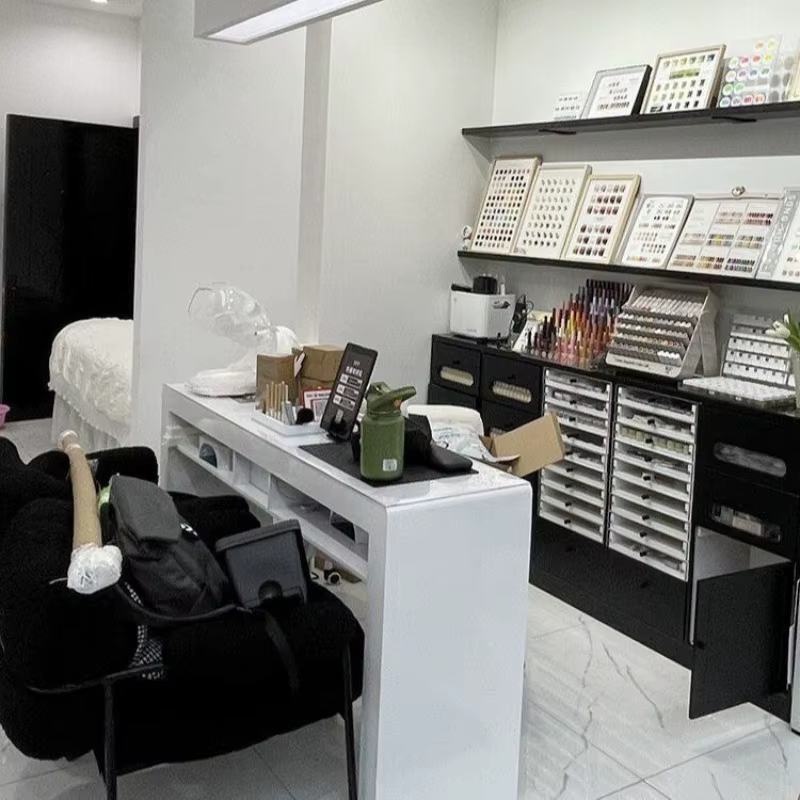 Poste de travail pour femmes, support de bureau pour ongles, accoudoir, aspirateur, organisateur de maquillage, bureau à ongles, Design de luxe, meubles de manucure Mesa Para