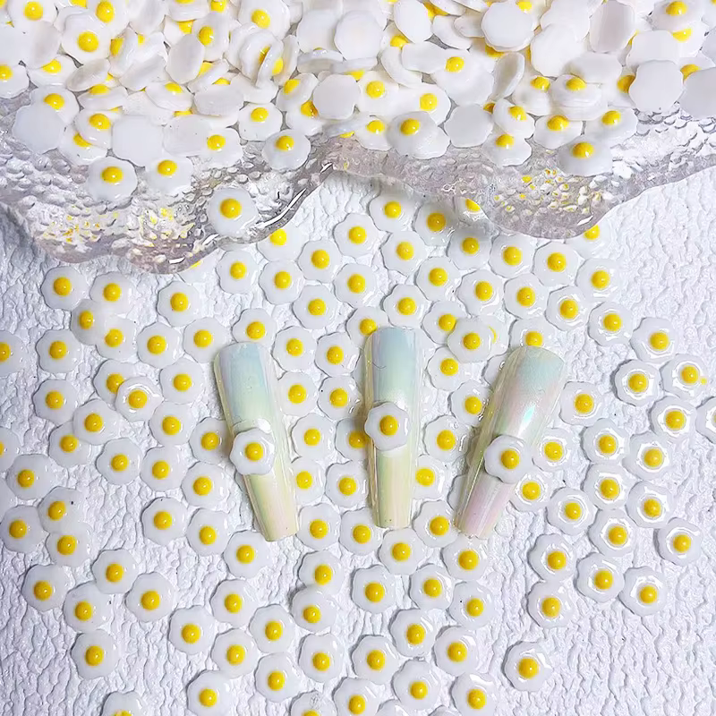 20 pièces de breloques pour ongles en forme de mini-canard jaune