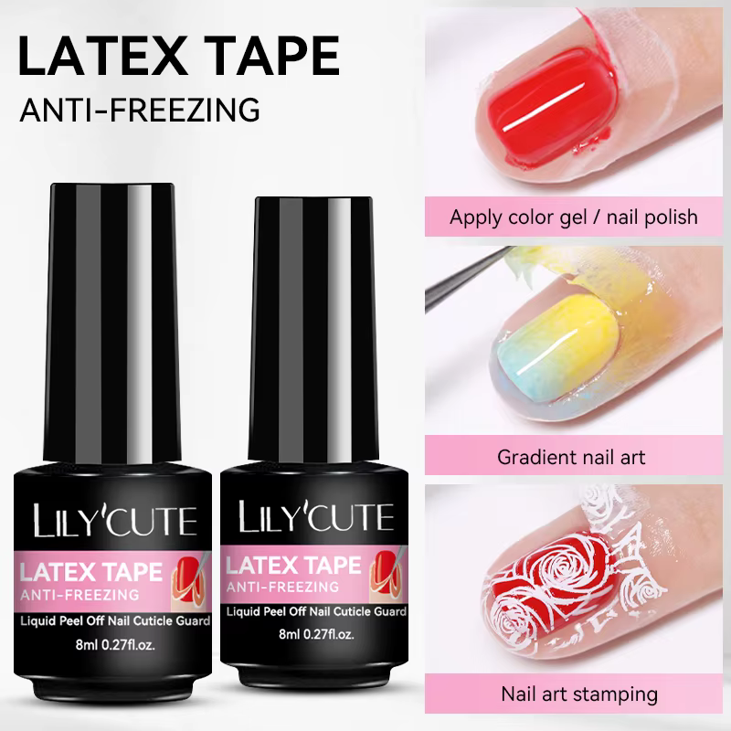 LILYCUTE 8ml Anti-gel bord des ongles Latex bande Gel vernis décollable liquide