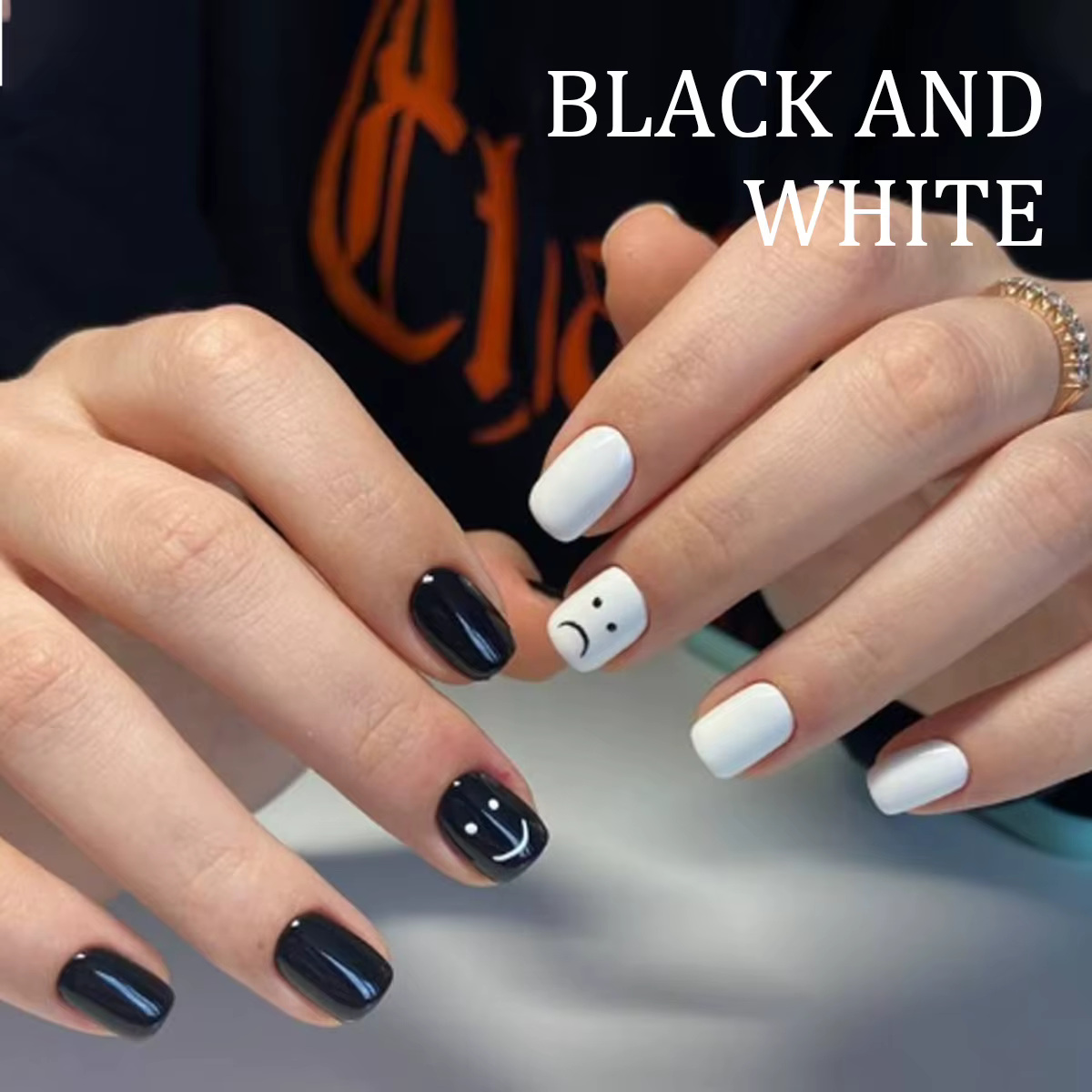 Quiska Lot de 2 vernis à ongles gel noir et blanc 8 ml semi-permanents à retirer par trempage UV LED