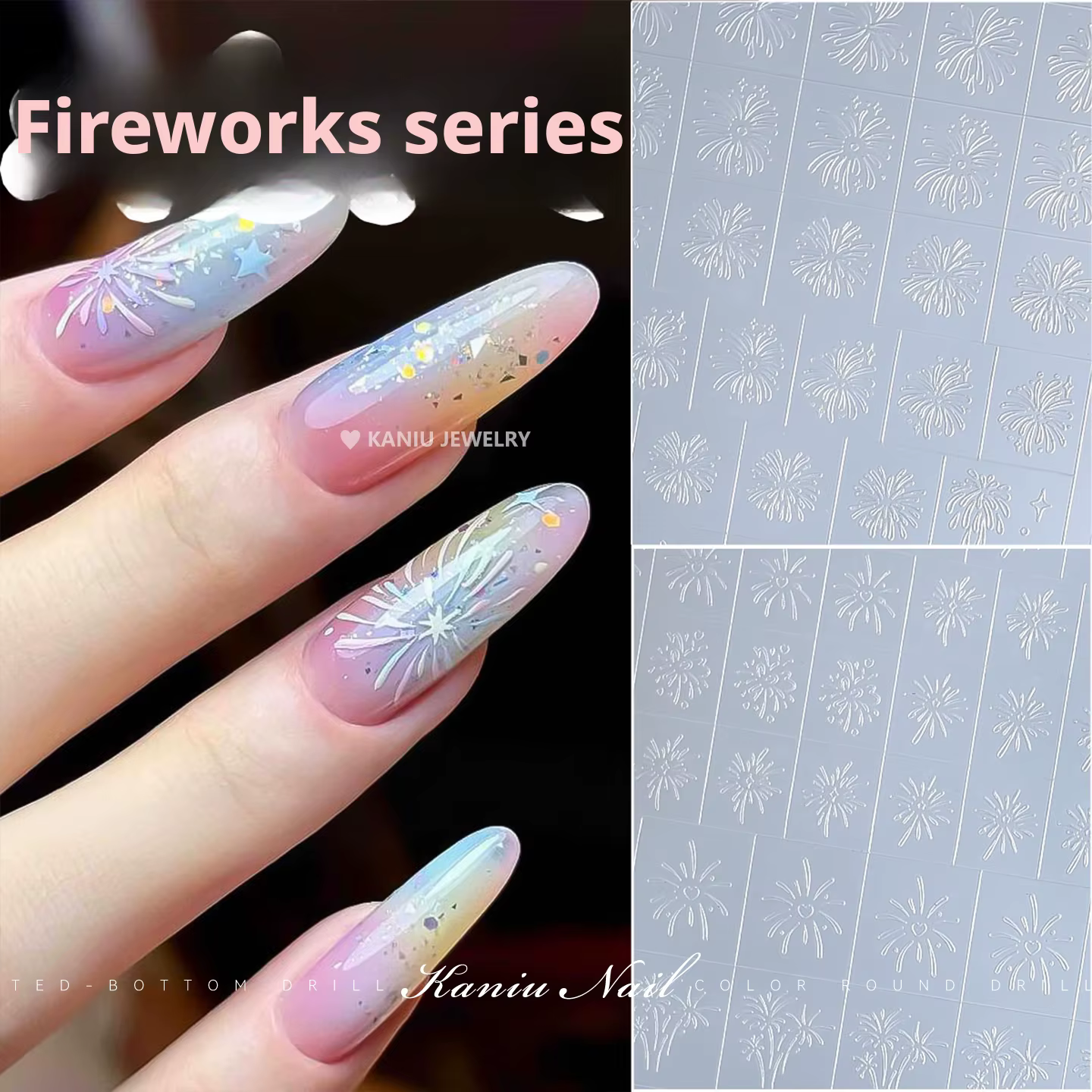 Kaniu 1/3/6 pièces manucure hiver nouvel an noël ongles autocollants décoration blanc paillettes neige