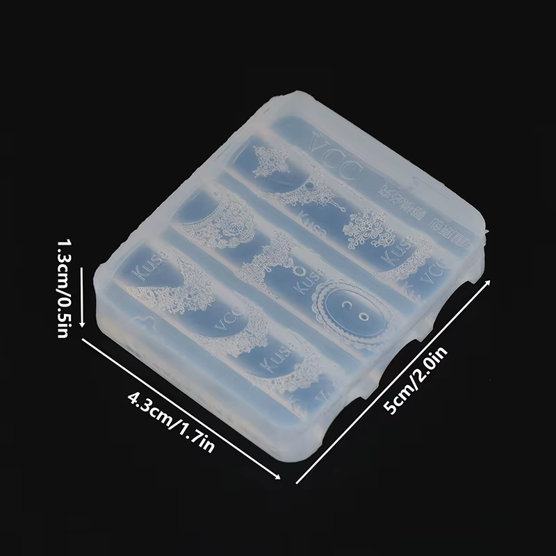 Moule à ongles en dentelle transparente pour femmes