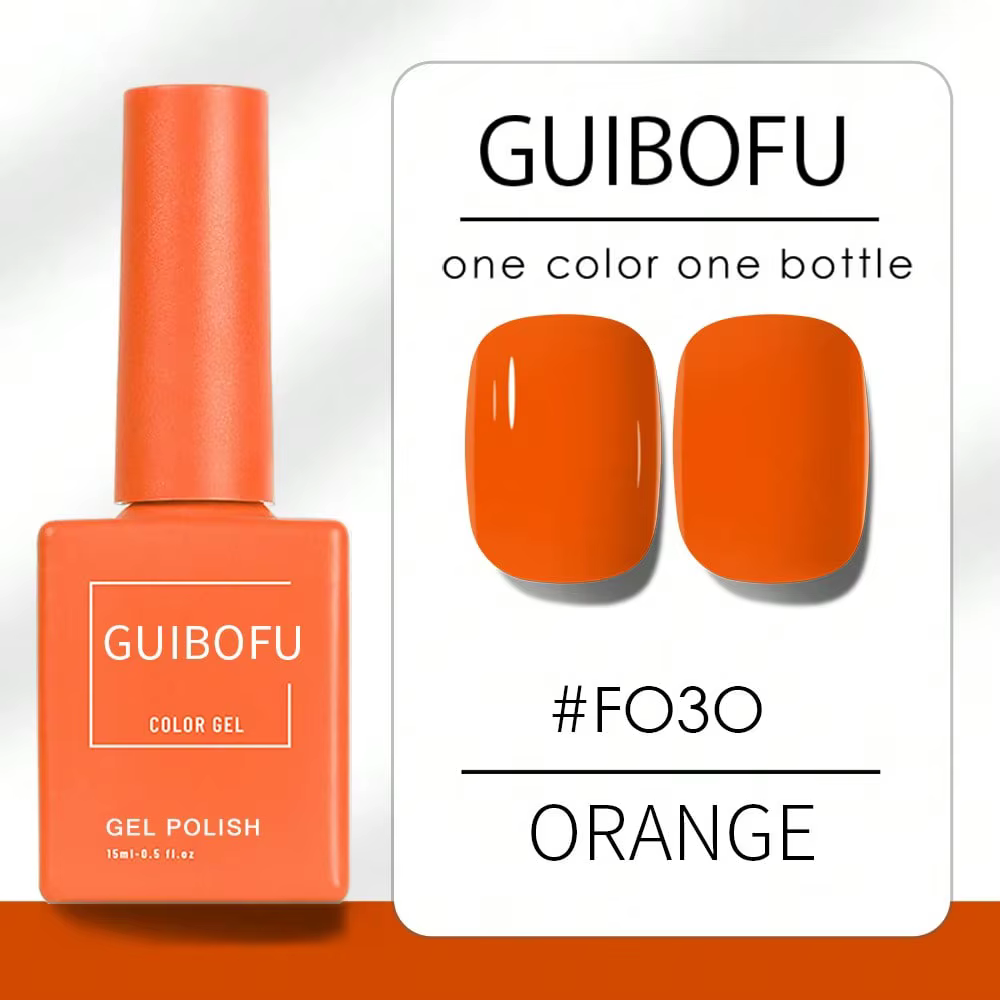 Kit de vernis à ongles gel orange 6 pièces/lot 15 ml – Couleurs citronnées et corail pour manucure d'Halloween