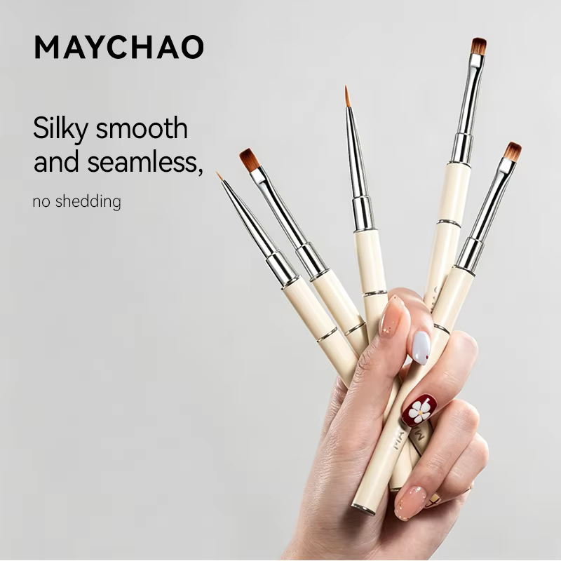 MAYCHAO Ensemble de pinceaux métalliques pour nail art