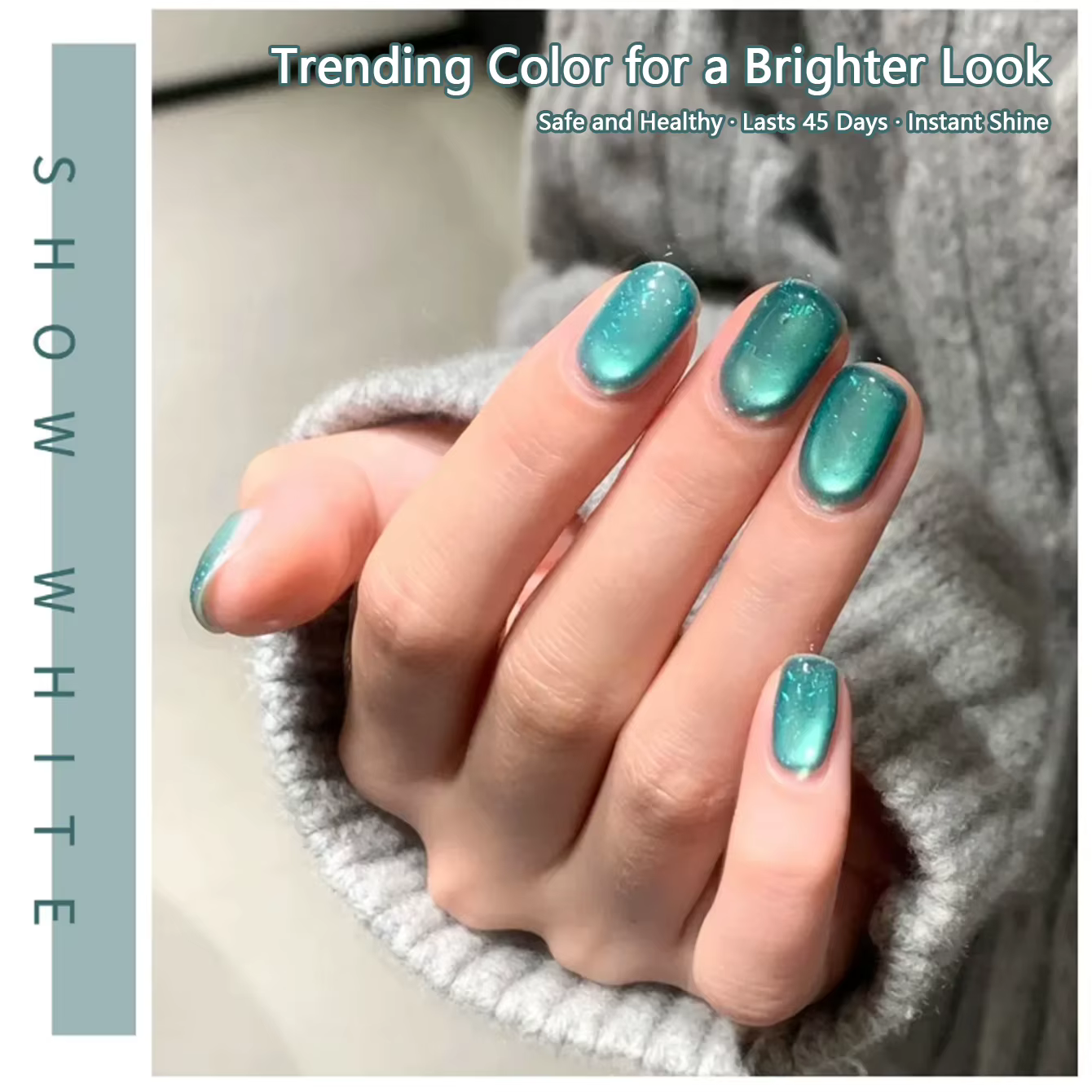 Vernis à ongles gel Green Nails 2026 Nouveau Gel Perles de Verre Effet Œil de Chat Blanchissant