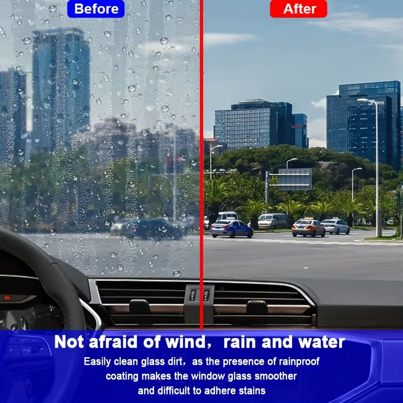 Spray hydrofuge pour voiture, revêtement anti-pluie pour vitres de voiture, liquide hydrophobe anti-pluie, masque pour pare-brise et rétroviseurs, produit chimique automobile