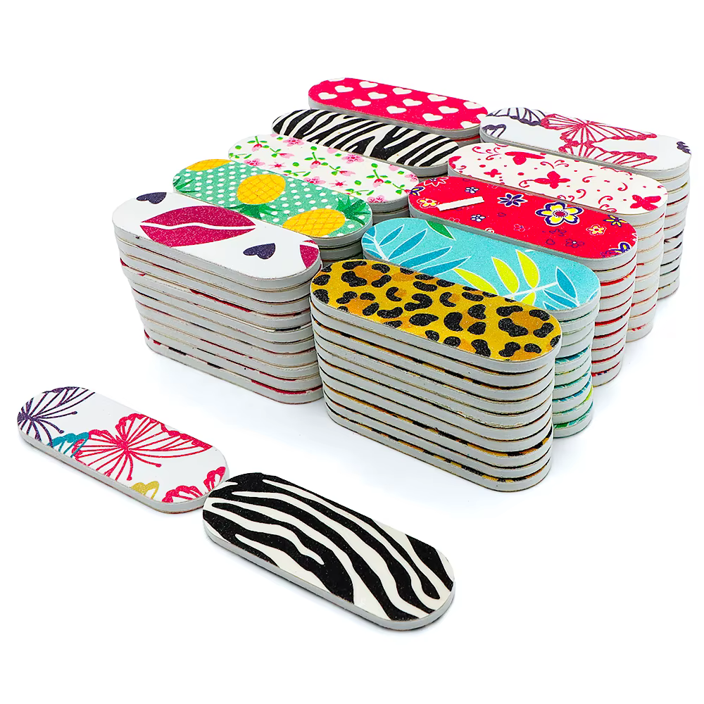 50 pièces limes à ongles planches Double face Mini