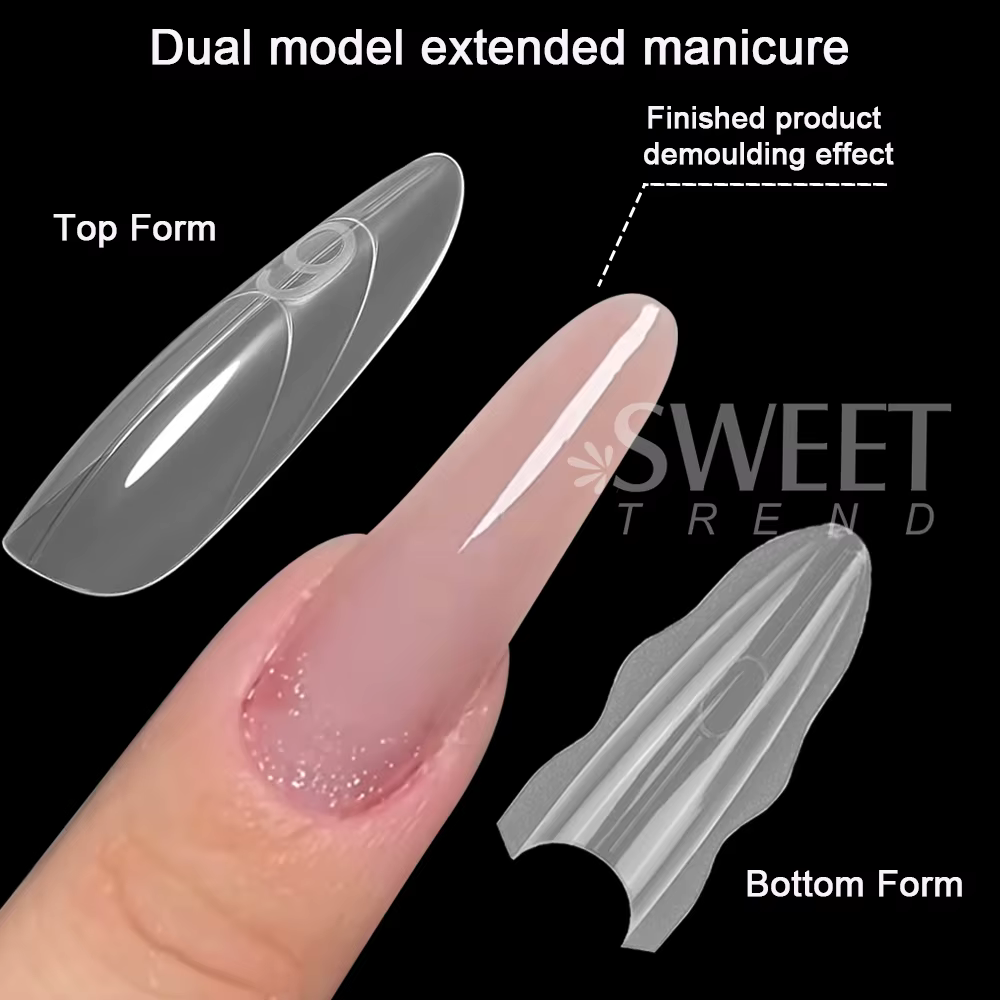 1 boîte de formes d'ongles doubles