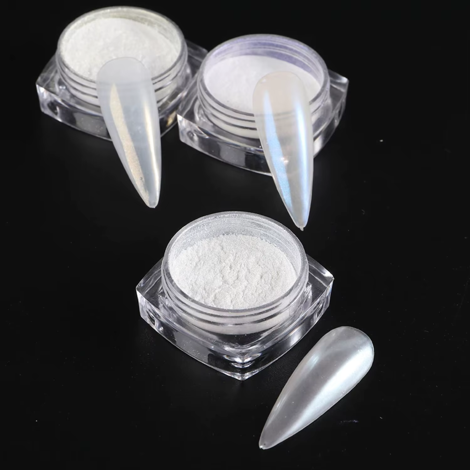 Perle blanc frottant sur Nail Art paillettes poussière Chrome aurore jaune violet manucure décorations miroir sirène ongles poudre Pigment