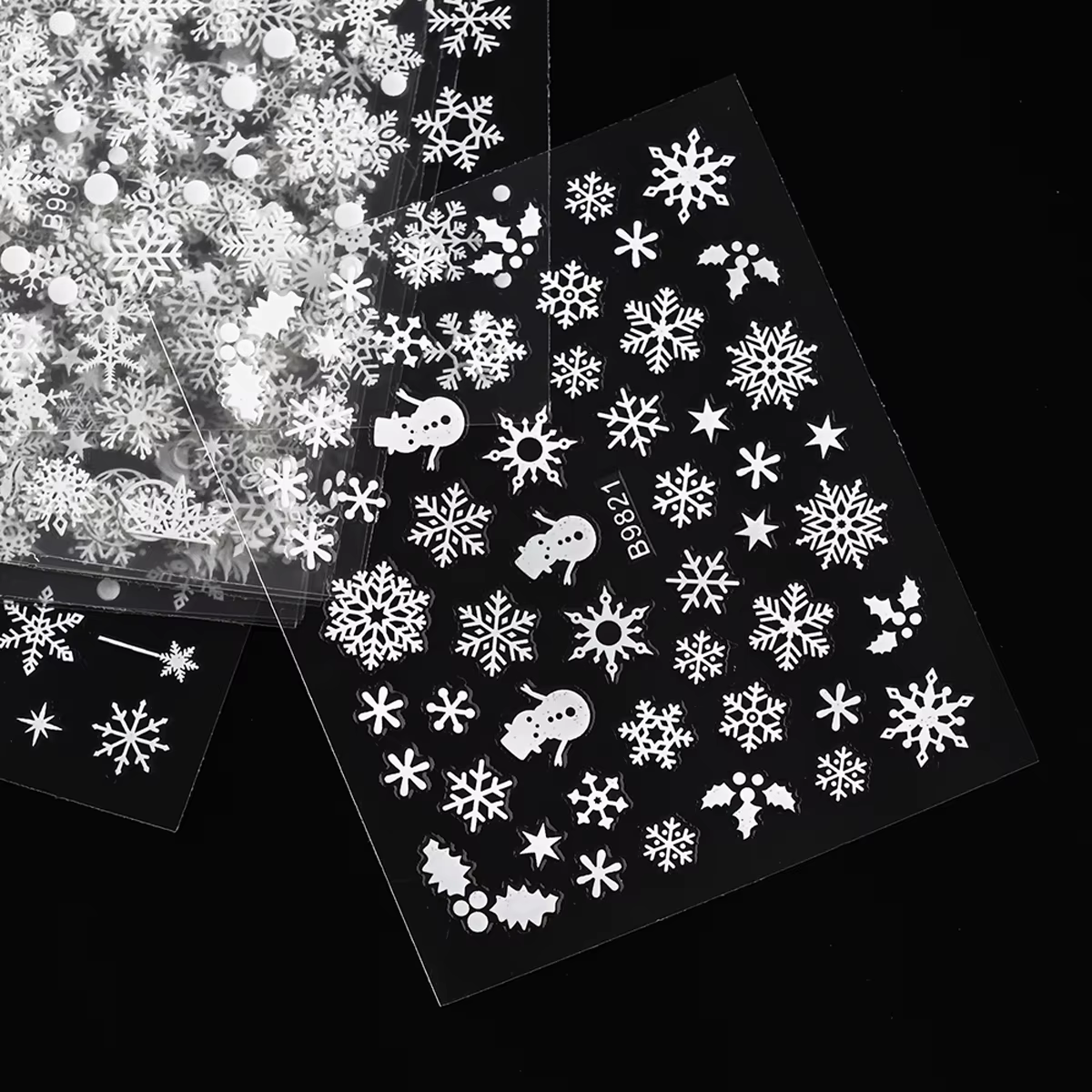 Autocollants 3D en Forme de Flocons de Neige Blancs pour Nail Art