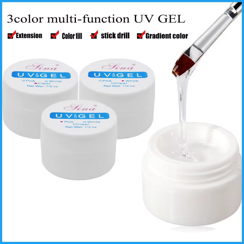 15Ml Extension d'ongle 3 couleurs Poly Gel UV