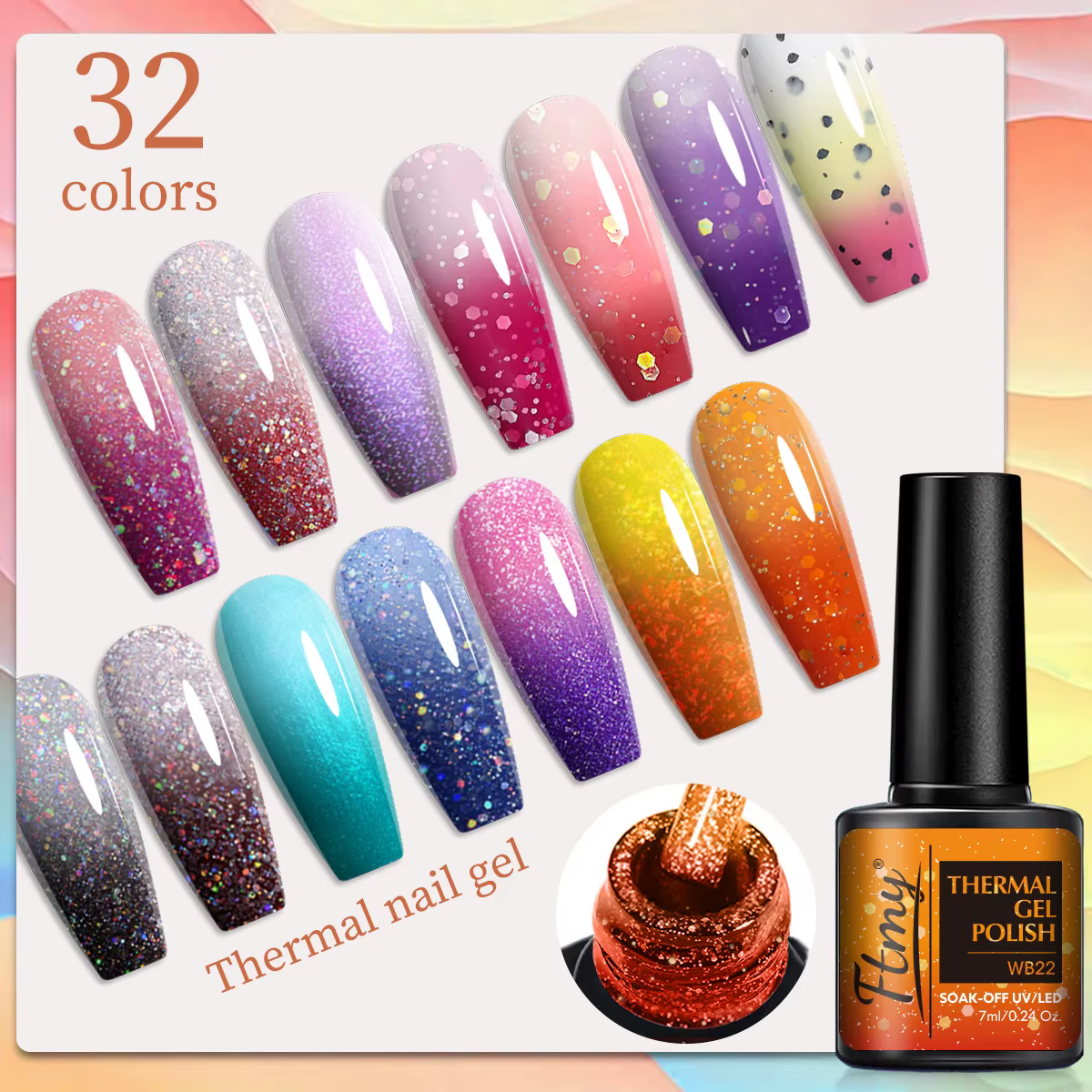 Vernis à ongles à paillettes sur le thème d'Halloween