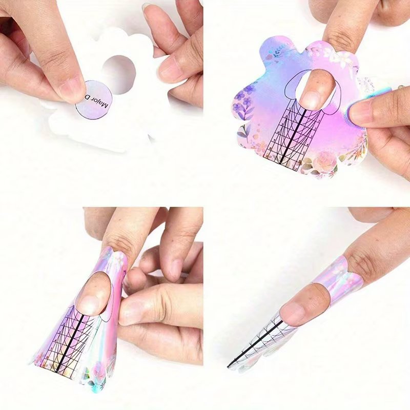N64.Art-Autocollants pour extensions d'ongles en gel UV