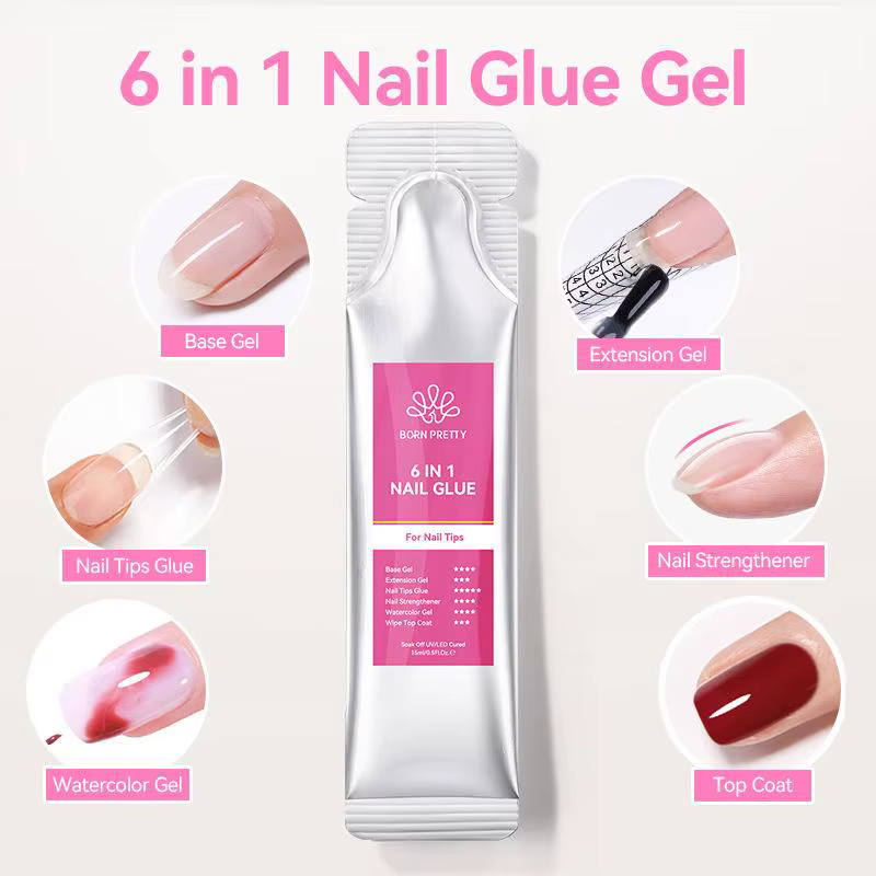 15ml 6 en 1 Extension multifonctionnelle vernis à ongles UV Gel rechargé paquet construction