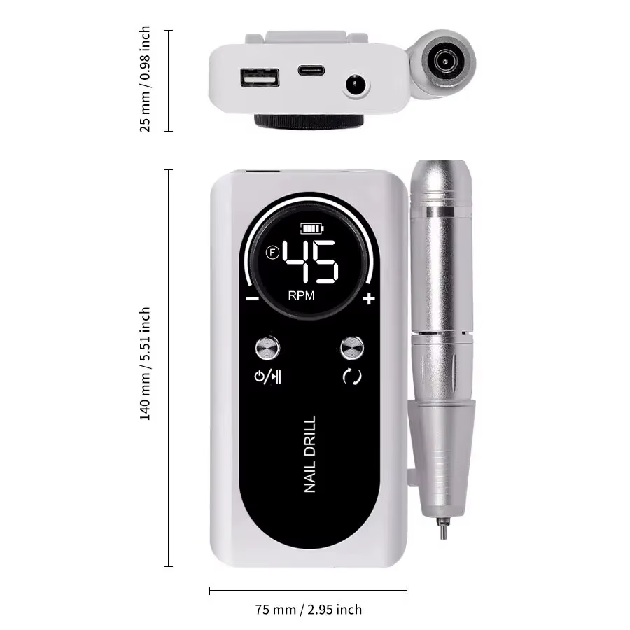 Perceuse à ongles électrique Portable professionnelle 45000 tr/min