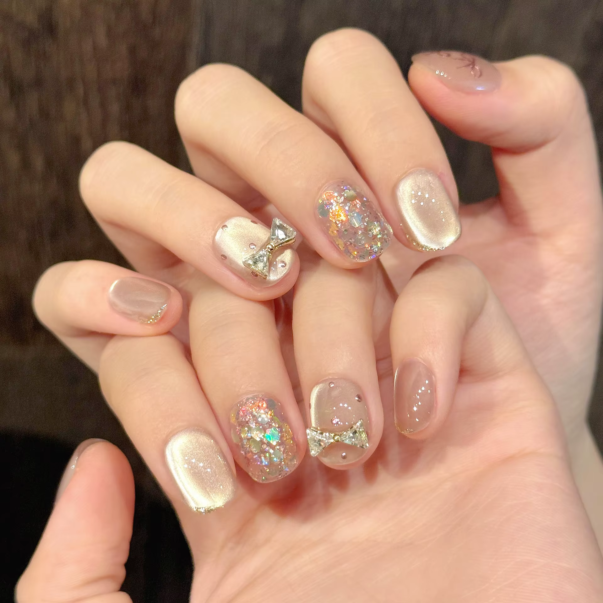 10 pièces de faux ongles ronds faits à la main