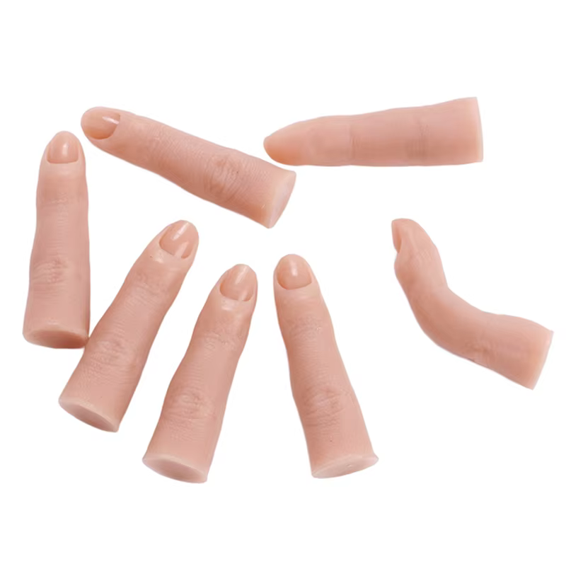 Outil de modèle de doigt d'entraînement en silicone pour ongles