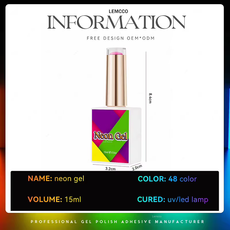 Eleanos Neon Macaron 48 couleurs ensemble de vernis à ongles Fluorescent avec livre d'affichage couleur couverture