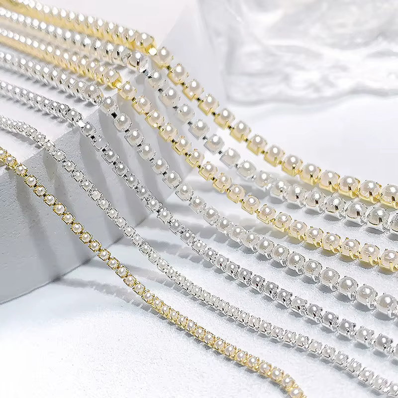 Chaîne d'ongles en cristal strass