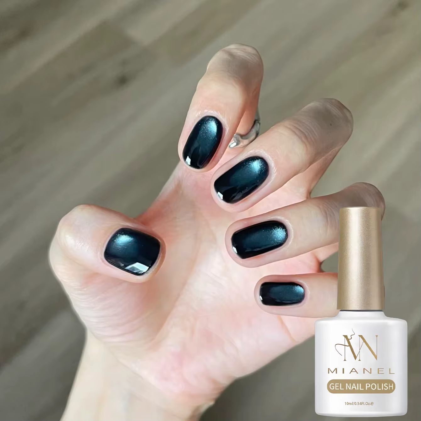 MIANEL Gel à ongles effet œil de chat bleu nuit foncé