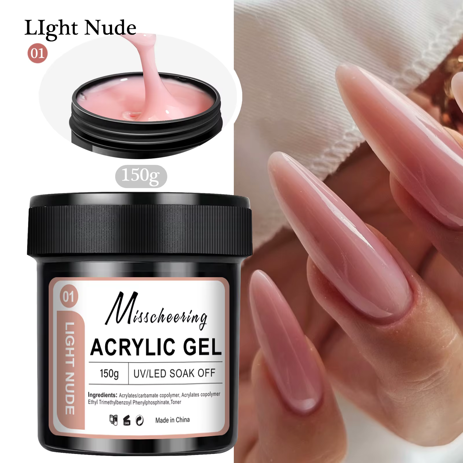 2/3 pots de Gel pour ongles en Poly UV LED durci constructeur ensemble de Gel