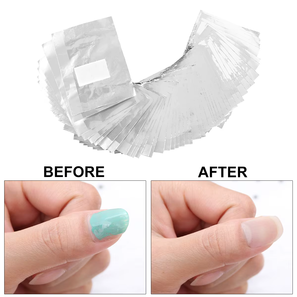 500PC ongles serviette étain retrait feuille aluminium