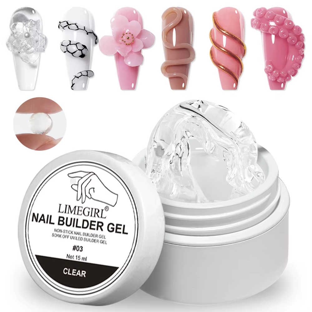 LIMEGIRL 15g Gel d'extension antiadhésif UV construction rapide solide Gel