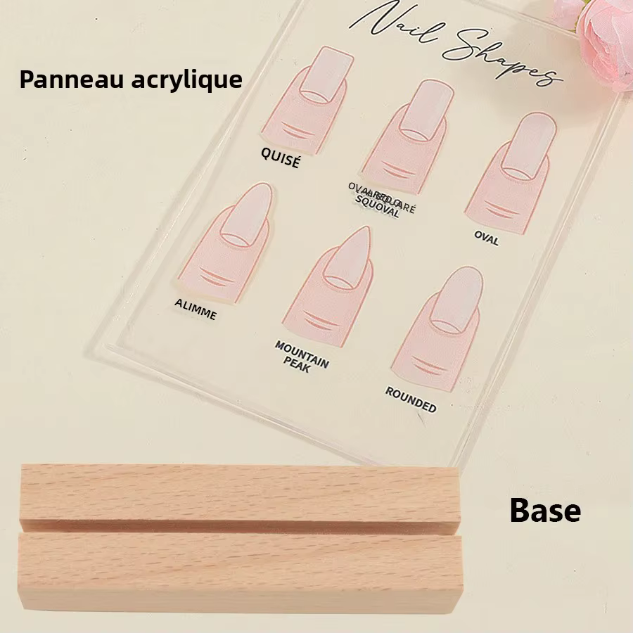Panneau d'affichage de formes d'ongles en acrylique