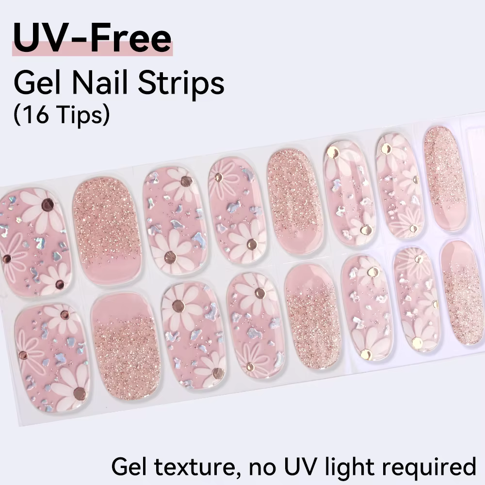 Floral Bloom - Bandes de vernis à ongles en gel sans UV