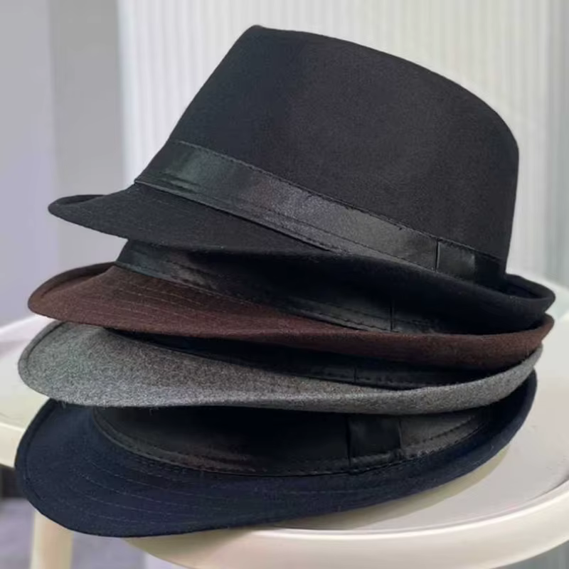 Chapeaux de Jazz en feutre britannique pour hommes d'âge moyen, seau unisexe en laine, automne hiver, casquettes magiques pour fête de mariage, nouvelle collection 2025