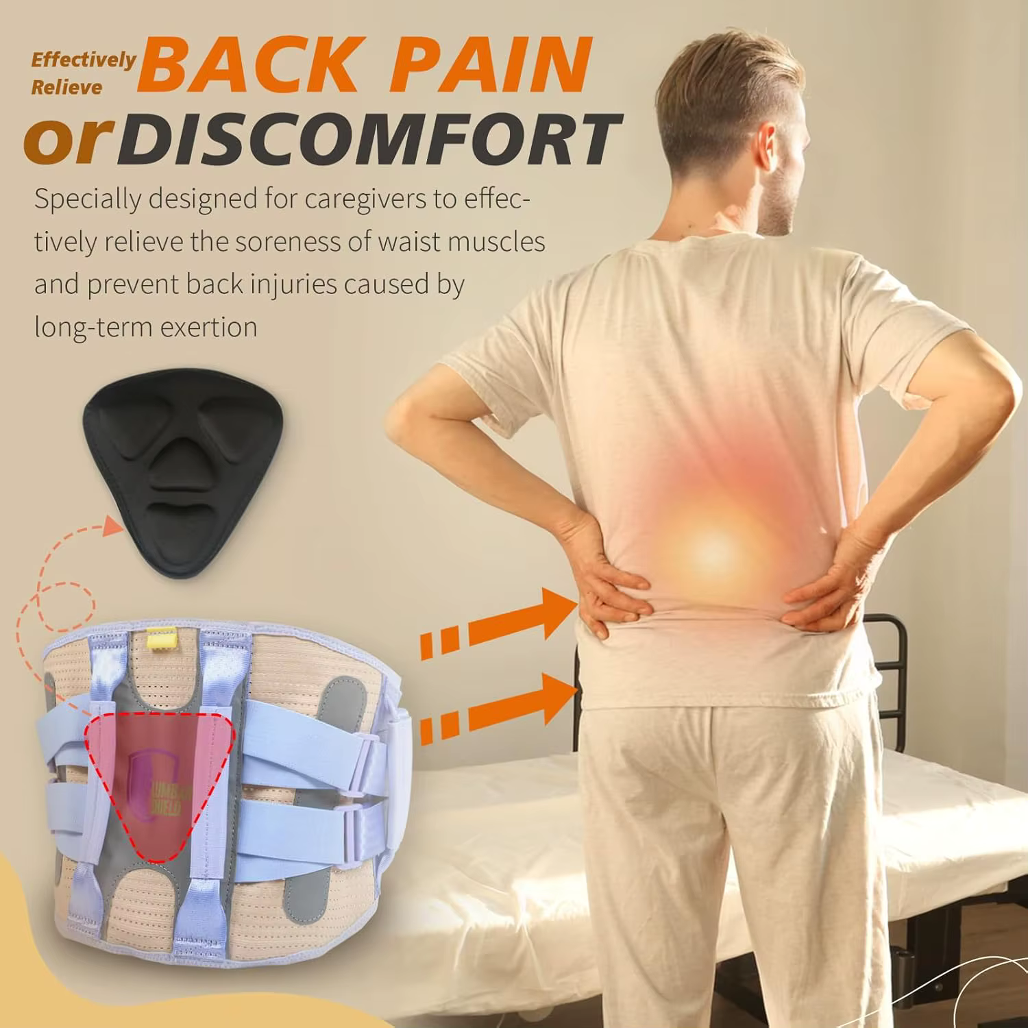 Ceinture de soutien lombaire Ehucon Comfort Caregiver pour soulager les douleurs du bas du dos, ceinture de transfert de patient, ceinture de physiothérapie avec poignées