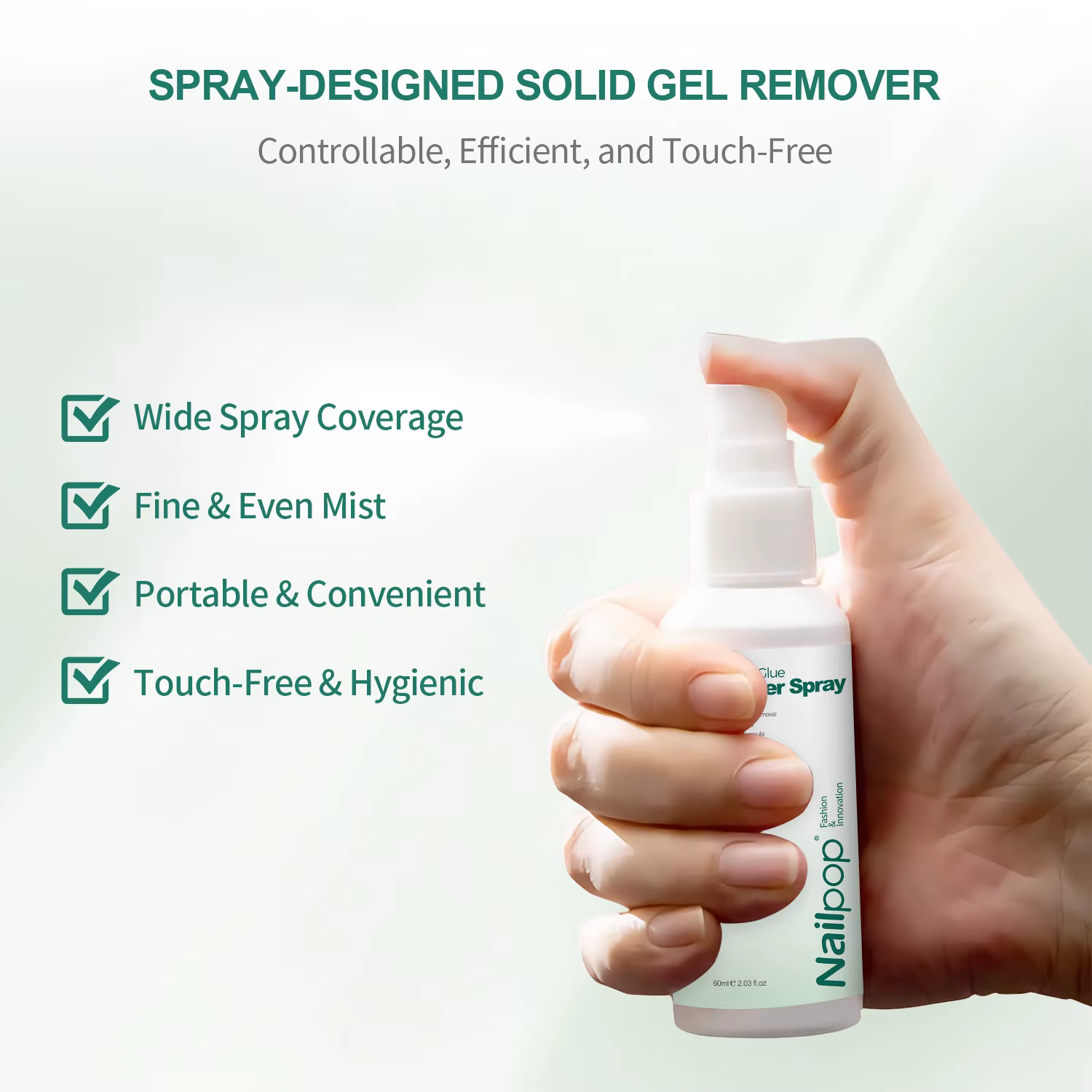 Nailpop 60ml dissolvant d'ongles Spray pour presse sur les ongles faux