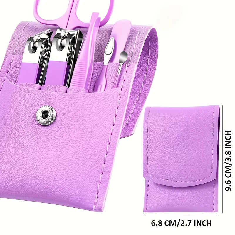 Colourful Portable Travel Case - Manicure Set with Nail Clippers