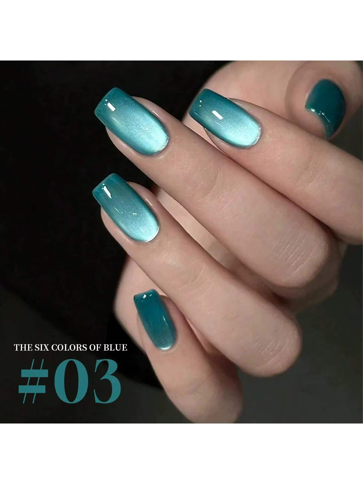 6 pièces 15ML série bleue oeil de chat vernis à ongles Gel ensemble Semi Permanent Nail Art trempage UV LED Salon de