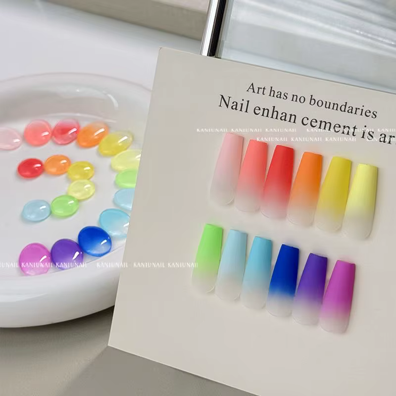 Vernis à ongles en gel solide fluorescent Y2K 12 couleurs