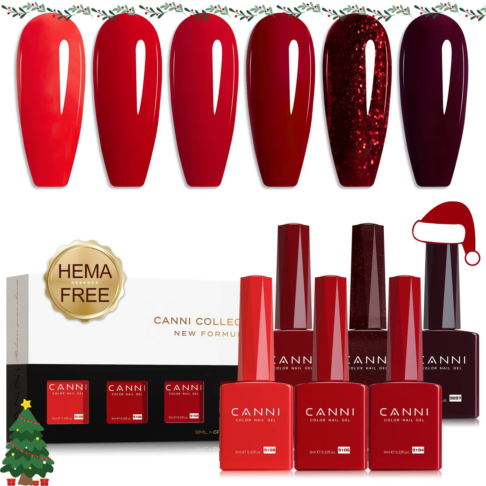 CANNI 6 couleurs Gel vernis à ongles ensemble 9ml coloré HEMA/TPO gratuit Soak-off UV LED bricolage longue durée haute pigmentation Salon manucure Gel