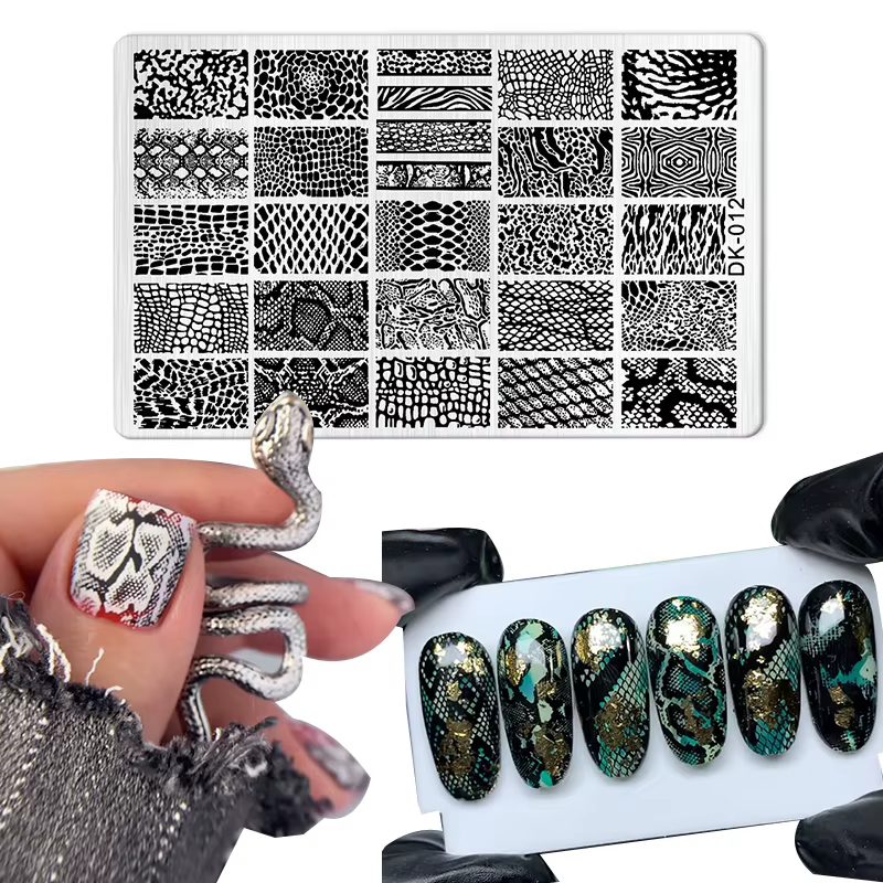 Image animale serpent léopard ongles estampage tigre zèbre